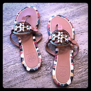 Tory Burch Enamel Miller Leather Sandals